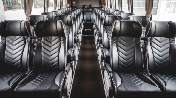 50 passenger charter bus inside greenville