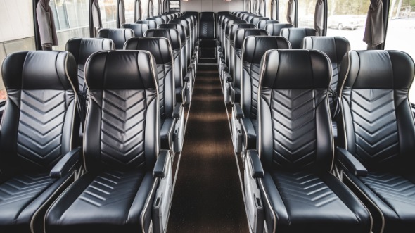 54 passenger charter bus inside greenville