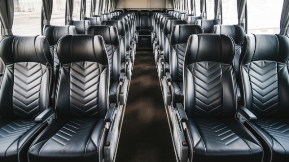 55 passenger charter bus inside greenville