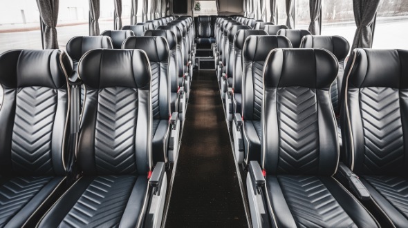 56 passenger charter bus inside reading